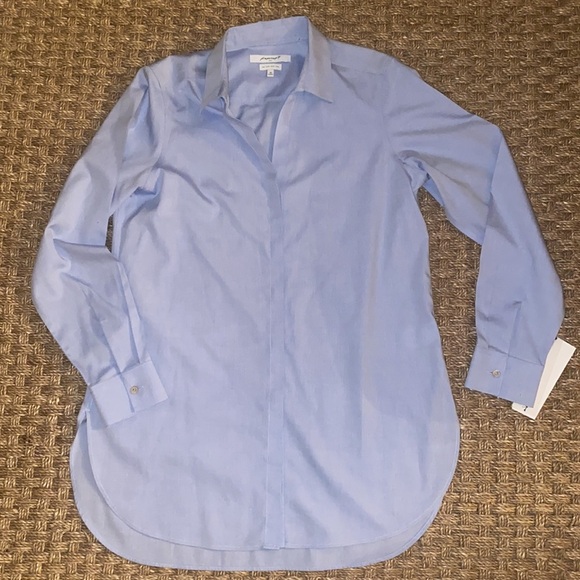 Foxcroft button down blue non iron sz 10 NWT LS - Picture 2 of 8